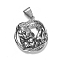 304 Stainless Steel Pendants, with Micro Pave Cubic Zirconia, Leopard, Clear, Antique Silver, 35x31x8.5mm, Hole: 9.5x7mm