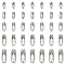 304 Stainless Steel Ball Chain Connectors, Stainless Steel Color, 5~11x1.5~4mm, Fit for 1.5~3.2mm ball chain,  205pcs/box