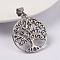 Tarnish Resistant 316 Surgical Stainless Steel Pendants, Tree of Life, Stainless Steel Color, 35x31x3mm, Hole: 7x12mm