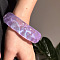 Resin Bangles for Women, Wave Shape, with Glitter Powder, Medium Orchid, Inner Diameter: 2-1/2 inch(6.2cm)