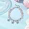 Natural Cherry Quartz Glass Chip Beaded Bracelets, Alloy Butterfly Charm Bracelets for Women, 7-7/8 inch(20cm) Long+41mm Extender