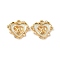 304 Stainless Steel Rhinestone Pendants, with Enamel & ABS Plastic Pearl & Paillette, Heart Charms, Ion Plating(IP), Real 18K Gold Plated, Ghost White, 16x17.5x4mm, Hole: 1.2mm