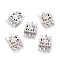 Brass Multi-strand Box Clasps, Triple Necklace Layering Clasps, 3-Strands, 6 Holes, Rectangle, Platinum, 15x10x3mm, Hole: 1mm