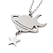 Non-Tarnish 304 Stainless Steel Pendant Necklaces, Cable Chains, Planet, Stainless Steel Color, 17.48 inch(44.4cm)