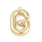 304 Stainless Steel Pendants, Ion Plating(IP), Letter Charm, Letter G, 38x24.5x6mm, hole: 2.2mm