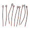 Iron Eye Pin, Cadmium Free & Nickel Free & Lead Free, Red Copper, 50x0.7mm, Hole: 2mm, about 2100pcs/500g