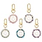 Gemstone Pendants Keychain, with Alloy Swivel Clasps, Finding, Ring with Star, 7cm
