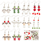 DIY Christmas Fairy Earring Making Kit, Including Glass Pearl & Rhinestone Round & Alloy Wing Beads, Brass Earring Hooks, Mixed Color, 210Pcs/box