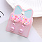 Alloy Plastic Clip-on Earrings for Kid, Platinum, Bowknot, 40x15mm