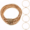16Pcs Stainless Steel Satellite Chains Stretch Bracelet for Women, Golden, Inner Diameter: 2-1/4 inch(5.8cm)