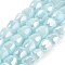 Electroplate Glass Beads Strands, Faceted, Bell, Light Cyan, 4x3.5~4mm, Hole: 1mm, about 98pcs/strand, 13.70''(34.8cm)