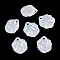 Electroplate ABS Plastic Pendants, Shell Shape Charm, White, 20x17x5mm, Hole: 1.6mm