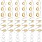 DIY Flat Round Dangle Earring Making Kits, Including 304 Stainless Steel Earring Hooks, Glass Cabochons, Real 18K Gold Plated, 66Pcs/box