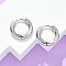 Tarnish Resistant 304 Stainless Steel Huggie Hoop Earrings, Hypoallergenic Earrings, with 316 Surgical Stainless Steel Pin, Stainless Steel Color, 9 Gauge, 15x16.5x3mm, Pin: 1mm, Inner Diameter: 10mm