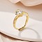 Brass Micro Pave Clear Cubic Zirconia Finger Rings for Women, Rack Plating, Long-Lasting Plated, Cadmium Free & Nickel Free & Lead Free, Ion Plating(IP), Real 18K Gold Plated, 9.5mm, Inner Diameter: 17mm