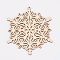 Undyed Wooden Pendants, Snowflake, for Christmas Theme, Antique White, 100x88x3mm, Hole: 2mm