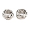 Brass Beads, Twisted Knot, Large Hole Beads, Rack Plating, Long-Lasting Plated, Lead Free & Cadmium Free, Platinum, 15x7mm, Hole: 8.8mm