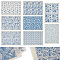 8Sheets 8 Styles Paper Ceramic Decals, Pottery Ceramics Clay Transfer Paper, Underglaze Flower Paper, Flower Patterns, Blue, 525x377x0.1mm, 1sheet/style