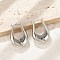 Brass Hoop Earrings for Women, Flower, Platinum, 29x10mm