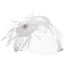 Bridal Wedding Mesh Feather Fascinator Hats Hair Chips, Tea Party Hats, Navajo White, 280x250x16mm