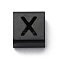 Ion Plating(IP) 304 Stainless Steel Square Slide Charms, Black, Letter X, 9x8x4mm, Hole: 3.5x8.5mm