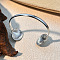 Shell Shape 304 Stainless Steel Cuff Bangles for Women, Stainless Steel Color, Inner Diameter: 2-1/2 inch(6.3cm)