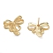Rack Plating Bowknot Brass Stud Earrings for Women, Cadmium Free & Lead Free, Long-Lasting Plated, Real 18K Gold Plated, 18.5x22mm