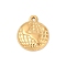 304 Stainless Steel Pendants, Earth Charms, Ion Plating(IP), Real 14K Gold Plated, 19.5x16.5x3.5mm, Hole: 1.6mm