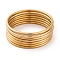 7Pcs PVD Vacuum Plating 304 Stainless Steel Bangles Set for Women, Golden, 2mm, Inner Diameter: 2-1/2 inch(6.3cm)