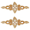 Alloy Rhinestone Ornmament Accessories, Flower, Golden, 15.3x6.4x0.4cm