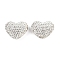 Heart Shaped Polymer Clay Rhinestone Beads, for DIY Phone Charm, Pen and Jewelry Making Supplies, Crystal, 18.5x24x13mm, Hole: 1.6mm