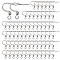 200Pcs 304 Stainless Steel French Earring Hooks, Flat Earring Hooks, Ear Wire, with Horizontal Loop, Stainless Steel Color, 15~17x18mm, Hole: 2mm, 21 Gauge, Pin: 0.7mm, 200pcs/set