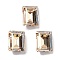 K9 Glass, Imitation Czech Rhinestone, Rectangle, Golden Shadow, 10x8x5.5mm
