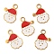 Christmas Theme Ion Plating(IP) 304 Stainless Steel Enamel Pendants, Golden, Santa Claus, 16x12x1mm, Hole: 2.5mm
