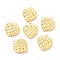 Brass Pendants, Heart with Grid Pattern, Real 18K Gold Plated, 18x16x2.6mm, Hole: 2mm
