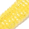 Baking Electroplate Glass Beads Strands, AB Color, Faceted, Round, Yellow, 10x8mm, Hole: 1mm, about 63~65pcs/strand, 18.90''(48~50cm)