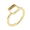 Brass Ring Components, Square Pad Ring Settings, Rack Plating, Long-Lasting Plated, Cadmium Free & Lead Free, Real 18K Gold Plated, Tray: 8.5x8mm, US Size 7 1/4(17.5mm)