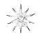 Brass Clear Cubic Zirconia Star Brooch, Platinum, 24mm