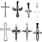 8Pcs 8 Styles 304 Stainless Steel Pendants,  Cross, Mixed Color, 19~39x11~21x1.2~3.5mm, Hole: 1.5~8x1.5~7mm, 1pc/style