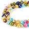 1 Strand Dyed Natural Cultured Freshwater Pearl Beads Strands, Two Sides Polished, Mixed Color, 7~8x7~10x4~6mm, Hole: 0.8mm, about 44~45pcs/strand, 13.4 inch