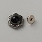 Alloy Decorative Rivets, with Synthetic Turquoise & Screw, for Purse, Bags, Leather Crafts Decoration, Flower, Black, 13x11.5x6.5mm, Hole: 2.5mm