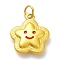 Alloy Pendants, Star, Golden, 17x14.5x4mm, Hole: 4mm