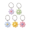 5Pcs 5 Styles Resin Pendant Decorations, with Iron Rings, Flower, Mixed Color, 36mm, 1pc/style