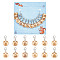 12Pcs 12 Style Sheep with Number Wood Pendant Locking Stitch Markers, Crochet Lobster Clasp Charms, Lemon Chiffon, 2.6cm, 1pc/style