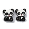 Food Grade Eco-Friendly Silicone Beads, Animal Theme, Panda, Light Grey, 28.5x24x7.5mm, Hole: 2.4mm