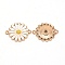 Alloy Enamel Link Connectors, Flower, White, 19x23.5x2mm, Hole: 1.2mm