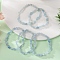 Natural Aquamarine Bead Stretch Bracelets, Tumbled Stone, Nuggets, Inner Diameter: 2~2-1/4 inch(5.2~5.6cm)