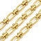 Ion Plating(IP) Handmade 304 Stainless Steel Oval Link Chains, Unwelded, with Spool, Golden, 7.5~12x6.5x1.5~4.5mm