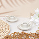 Gorgecraft bougeoirs coniques blancs créatifs de style nordique bougeoir en porcelaine bougie brûlant base de chandelier avec poignée pièce maîtresse de table vintage décorations de fête de mariage AJEW-GF0006-85A-4