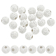 Pandahall Elite 20 Stück rund 925 strukturierte Perlen aus Sterlingsilber STER-PH0002-18-1